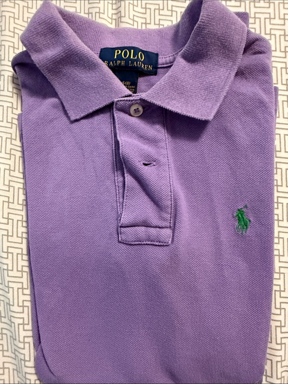Polo Ralph Lauren Lavender Classic Pique Polo, boys small 8